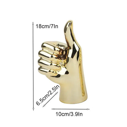 Chrome ceramic love gesture figurine sculpture living room decor