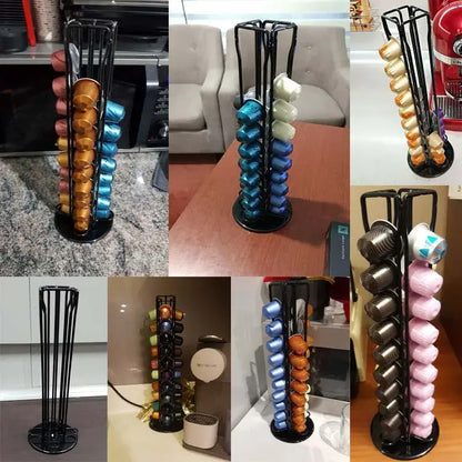 Chrome coffee capsule tower stand kitchen organizer storage