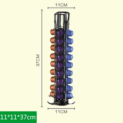 Chrome coffee capsule tower stand kitchen organizer storage