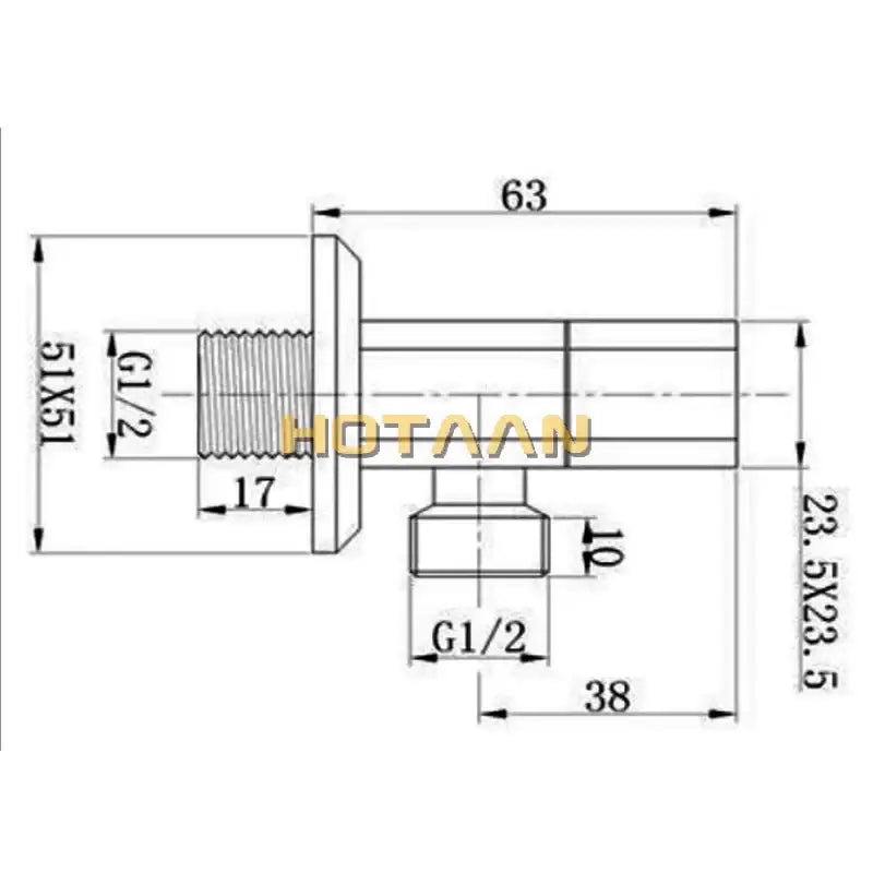 Chrome copper triangle valve set for bathroom and toilet control