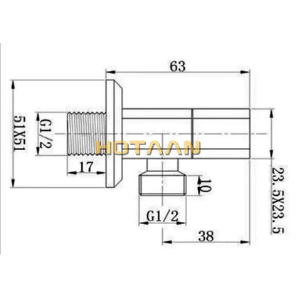 Chrome copper triangle valve set for bathroom and toilet control