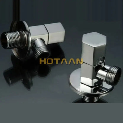 Chrome copper triangle valve set for bathroom and toilet control