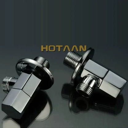 Chrome copper triangle valve set for bathroom and toilet control
