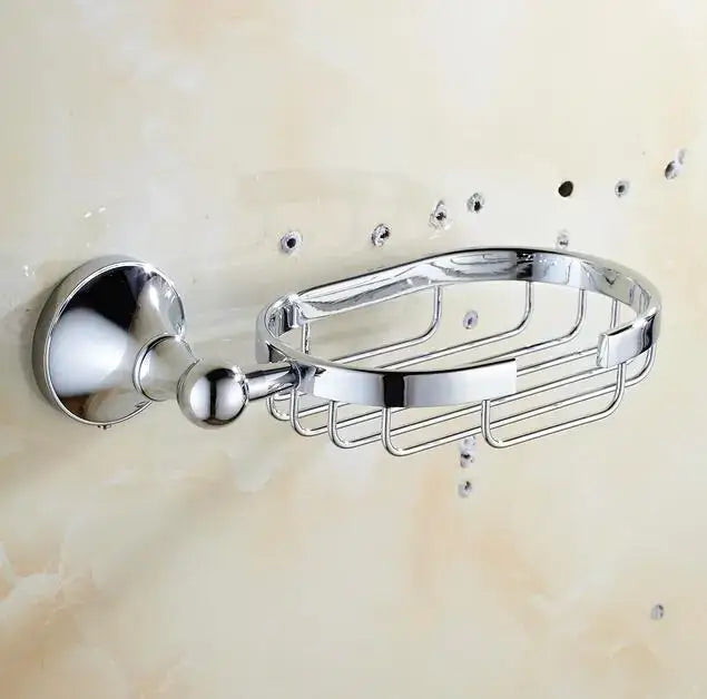 Chrome crystal bathroom set wire basket toilet paper holder
