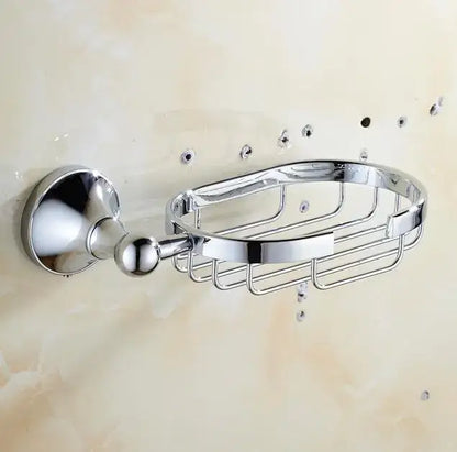 Chrome crystal bathroom set wire basket toilet paper holder
