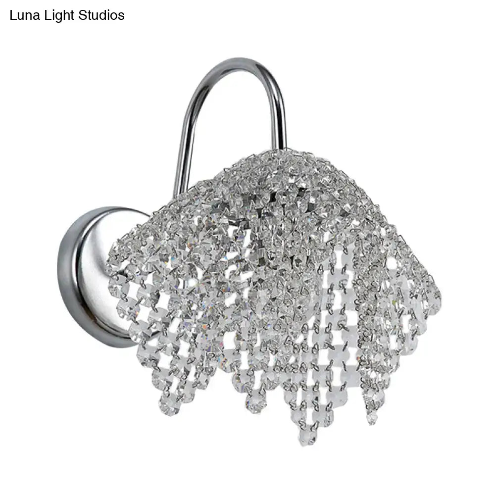 Chrome crystal drip wall sconce light wall mount for bedroom