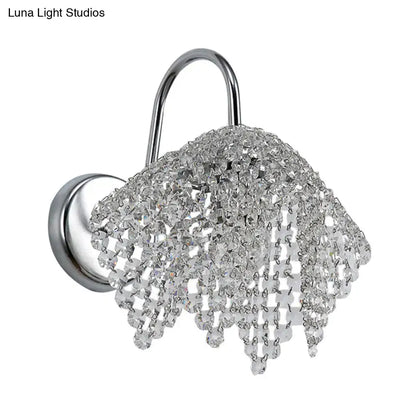 Chrome crystal drip wall sconce light wall mount for bedroom