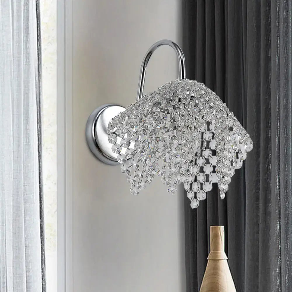 Chrome crystal drip wall sconce light wall mount for bedroom