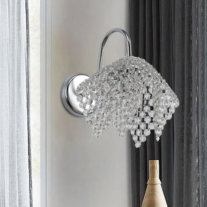Chrome crystal drip wall sconce light wall mount for bedroom