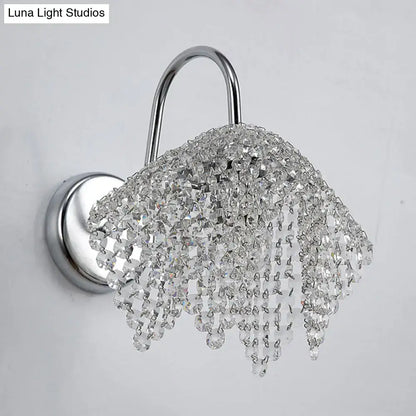 Chrome crystal drip wall sconce light wall mount for bedroom