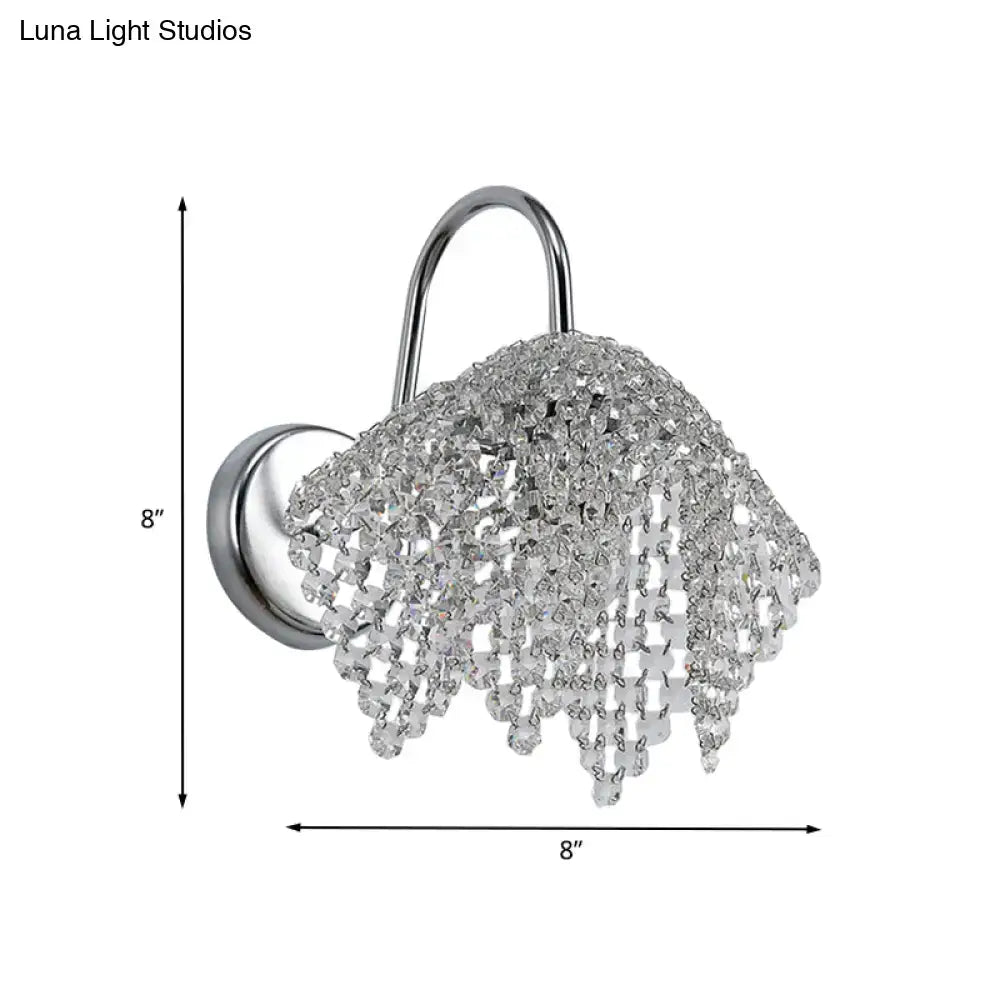 Chrome crystal drip wall sconce light wall mount for bedroom