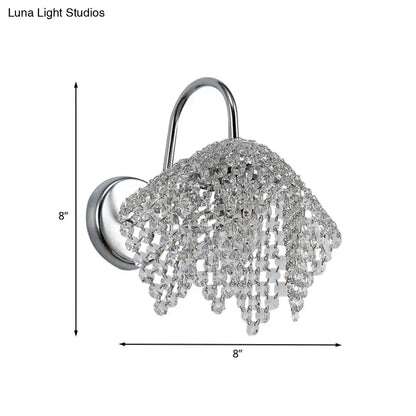 Chrome crystal drip wall sconce light wall mount for bedroom