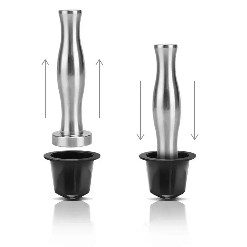 Chrome cylindrical coffee pod holder – kitchen capsule organizer