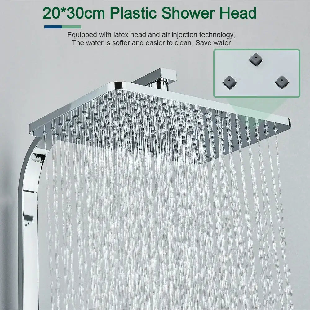 Chrome digital display shower system with tub spout bathroom