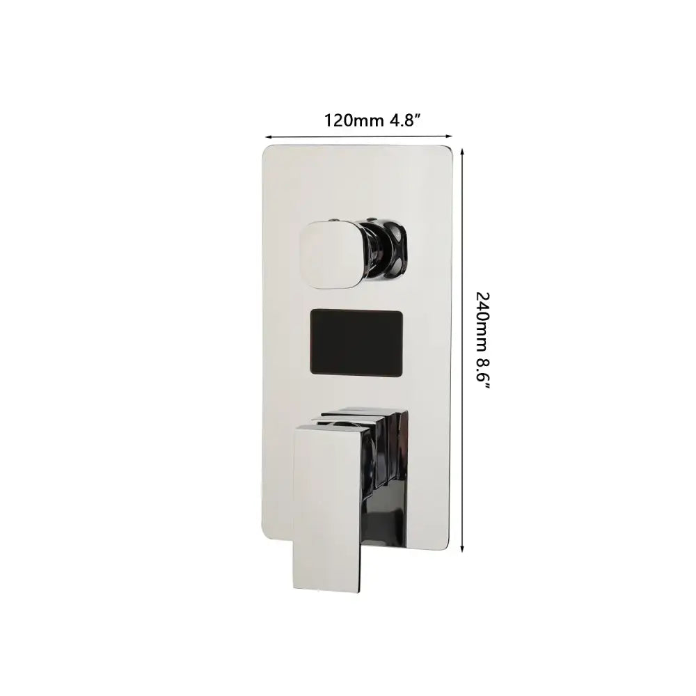 Chrome digital shower mixer valve control panel bathroom wall mount