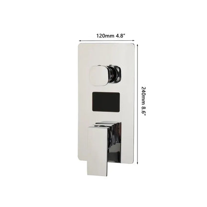 Chrome digital shower mixer valve control panel bathroom wall mount