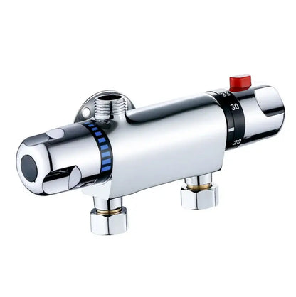 Chrome dual handle thermostatic shower faucet mixer – bathroom valve