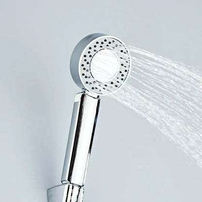 Chrome dual sided shower head with shower gel container bathroom spray