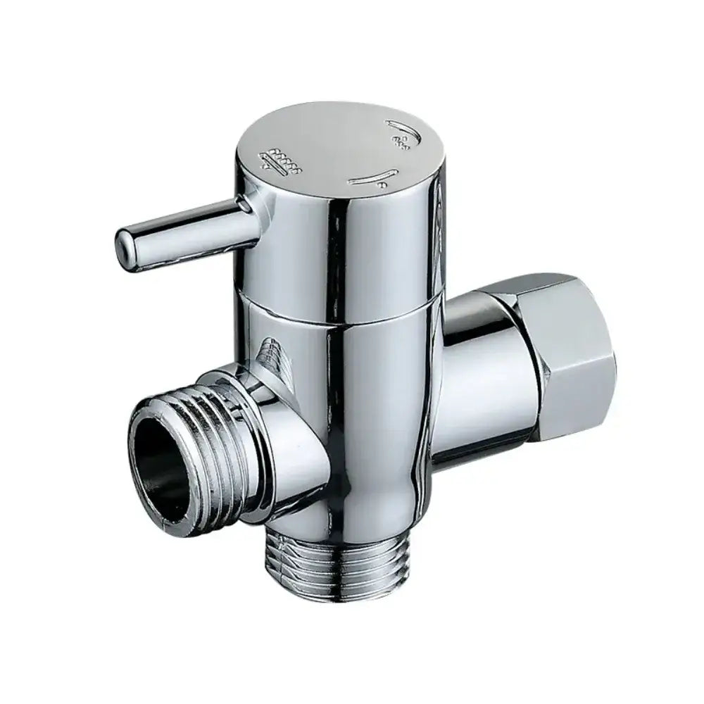 Chrome finished 3-way shower head diverter valve bathroom switch