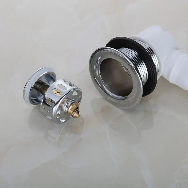 Chrome finished copper foot push bathtub drain pipe – bathroom filter