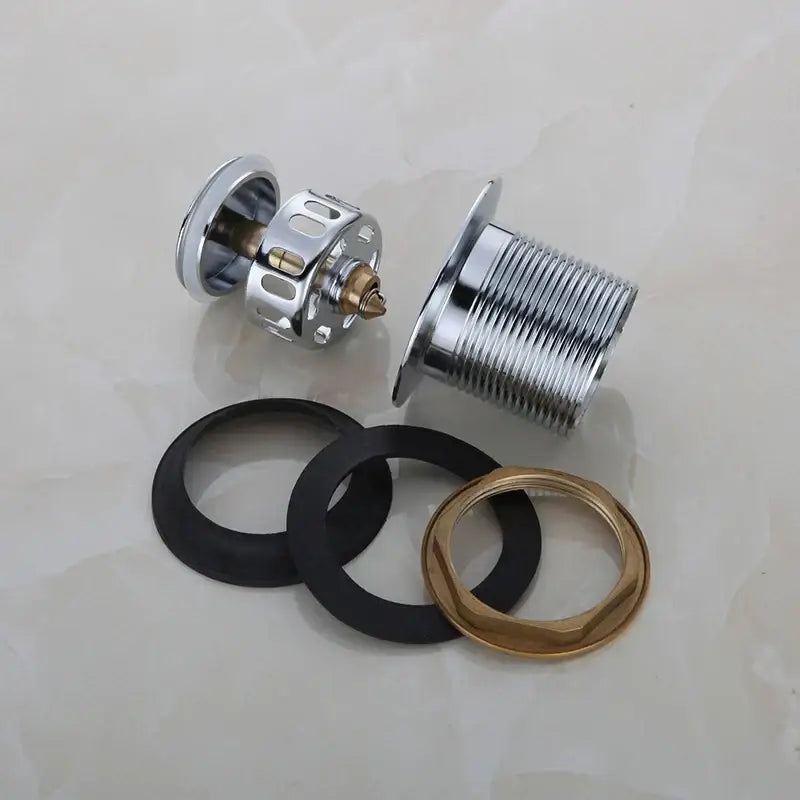 Chrome finished copper foot push bathtub drain pipe – bathroom filter