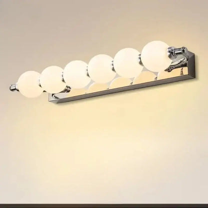 Chrome five globe bubble ball mirror wall sconces bathroom light