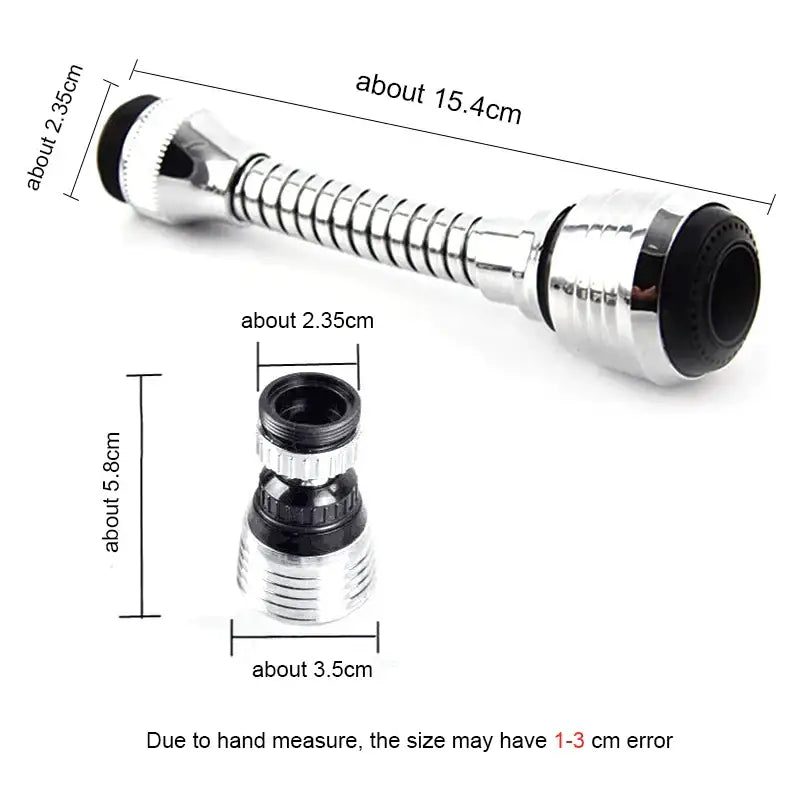 Chrome flexible kitchen faucet extension tube with rubber seals