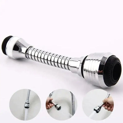 Chrome flexible kitchen faucet extension tube with rubber seals