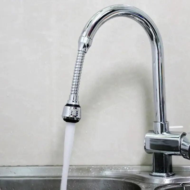 Chrome flexible kitchen faucet extension tube with rubber seals