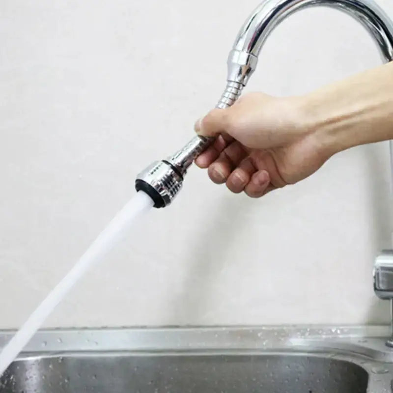 Chrome flexible kitchen faucet extension tube with rubber seals