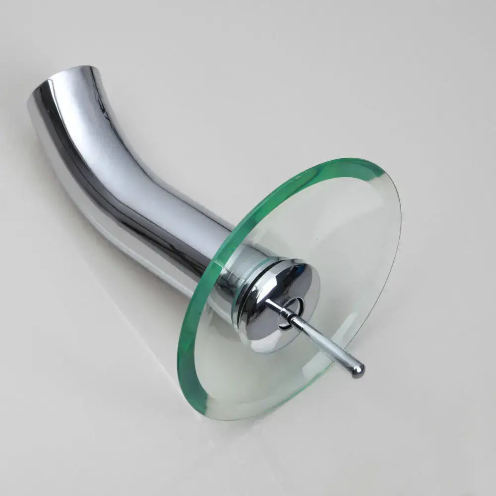 Chrome glass waterfall faucet bathroom sink mixer