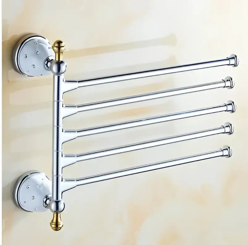 Chrome & gold ceramic bathroom hardware set