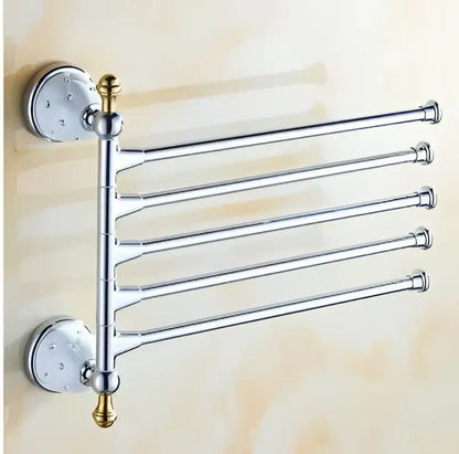 Chrome & gold ceramic bathroom hardware set