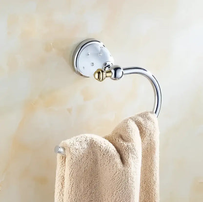 Chrome & gold ceramic bathroom hardware set
