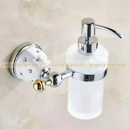 Chrome & gold ceramic bathroom hardware set