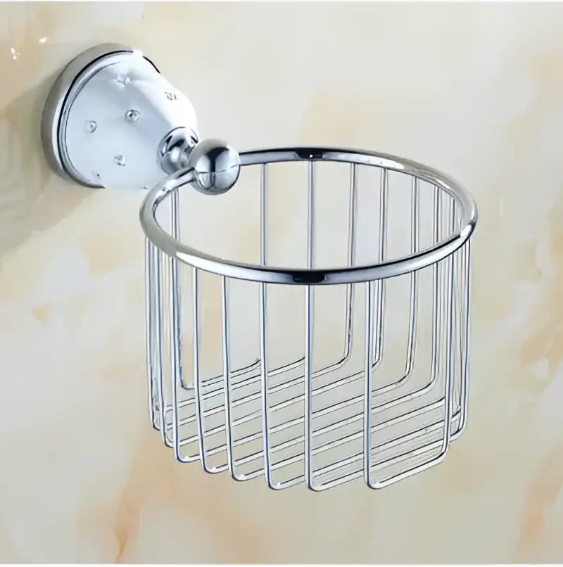 Chrome & gold ceramic bathroom hardware set