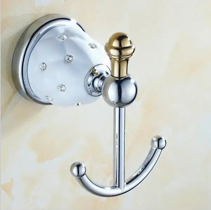 Chrome & gold ceramic bathroom hardware set