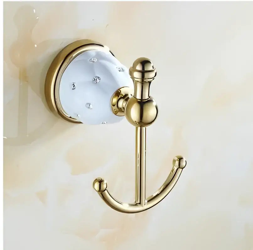 Chrome & gold ceramic bathroom hardware set