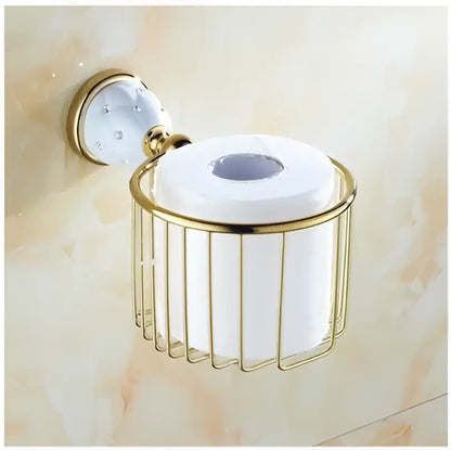Chrome & gold ceramic bathroom hardware set