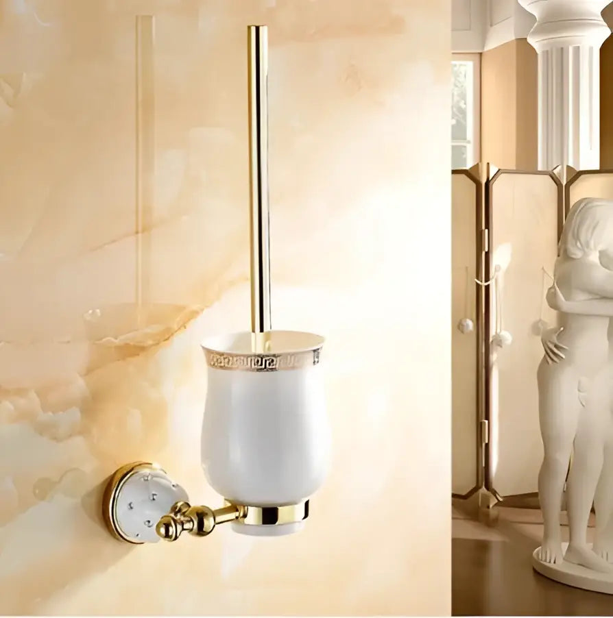 Chrome & gold ceramic bathroom hardware set