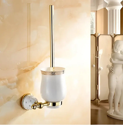 Chrome & gold ceramic bathroom hardware set