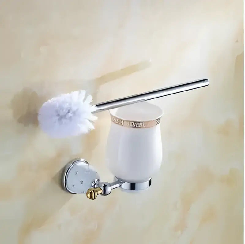 Chrome & gold ceramic bathroom hardware set