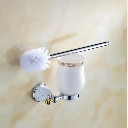 Chrome & gold ceramic bathroom hardware set