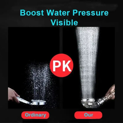 Chrome high pressure water saving shower head with filter for bathroom