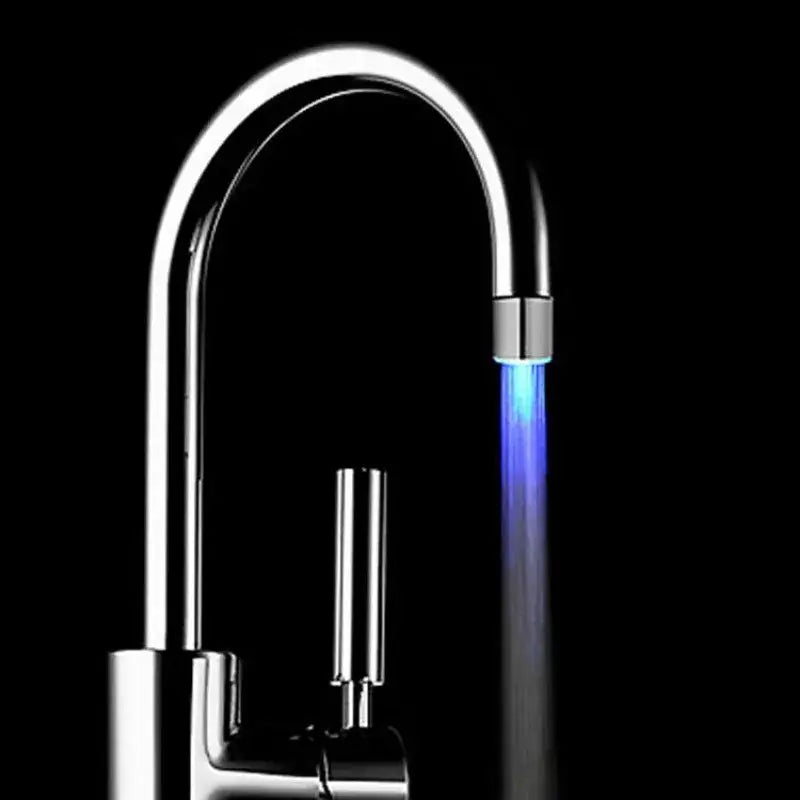 Chrome led water faucet aerator kitchen temperature light