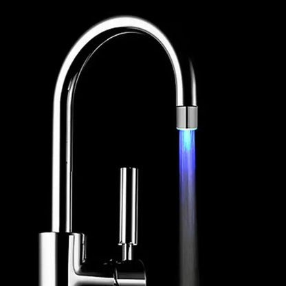 Chrome led water faucet aerator kitchen temperature light