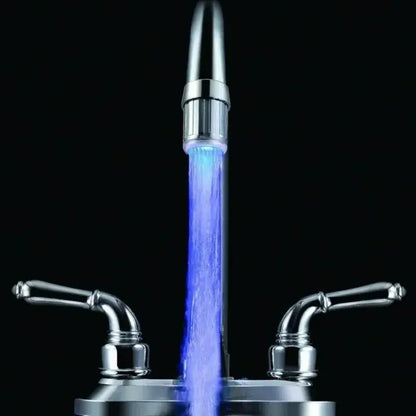 Chrome led water faucet aerator kitchen temperature light