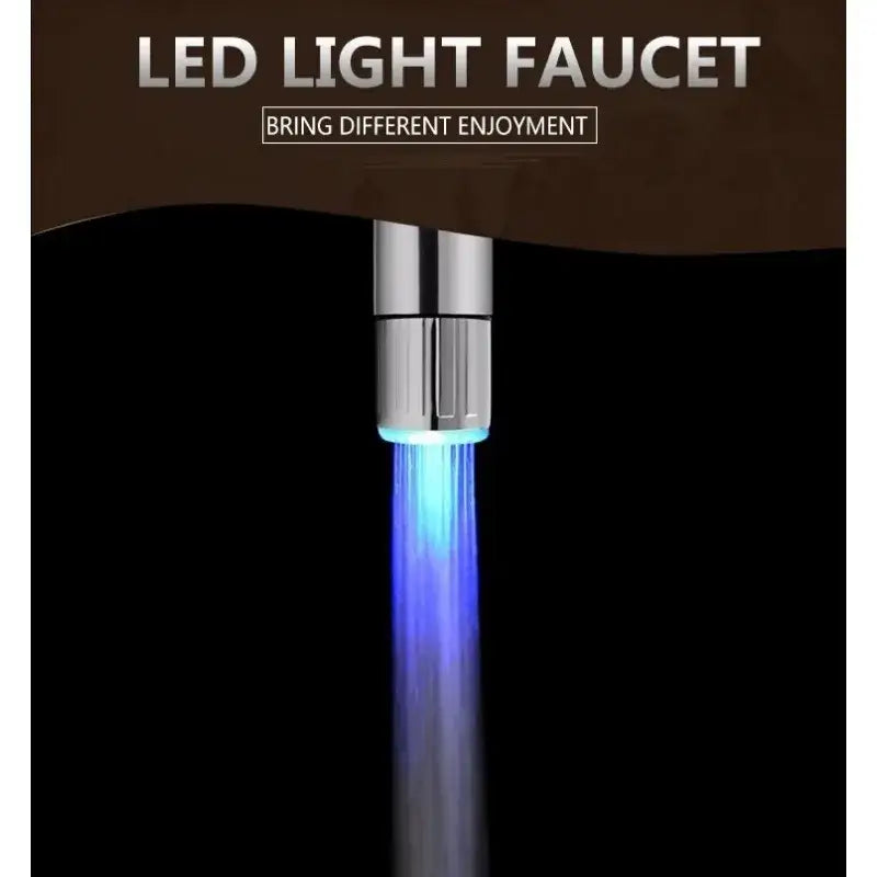 Chrome led water faucet aerator kitchen temperature light