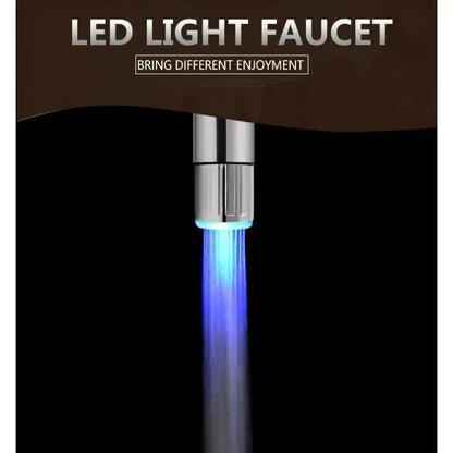 Chrome led water faucet aerator kitchen temperature light