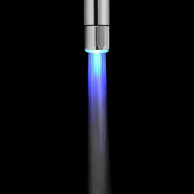 Chrome led water faucet aerator kitchen temperature light